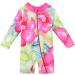 HUAANIUE Baby Girls Zipper Swimsuit UPF 50+ Sun Protection 0-6 Months | Greenhotpink Swimwear - Buy Online on GoSupps.com