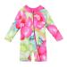 HUAANIUE Baby Girls Shortsleeve One Piece Zipper Swimsuit 6Month-3Year UPF 50+ Sun Protection Swimming Costume 0-6 Months 004 Greenhotpink Swimwear