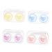 Homsfou 4er-Box Contact lens container Near solution Plastic stand Travel conditions for contact lenses container for contact lenses Glossy Make-up mirror case Cosmetics travel