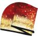 Hair Towel Wrap with Button - Fast Drying Hair Turban - Red Gold Glitter Head Towel - Buy Online on GoSupps.com