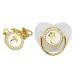Golden Transparent Silicone Baby Pacifier for Baptism - Letter C | International Shipping Available - Buy Online on GoSupps.com