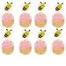 E-ASUM 24 Pcs Bee Cupcake Cake Toppers Bee Birthday Cake Decorations for Animals Themed Baby Shower Birthday Party Cake Decorations Supplies - Buy Online on GoSupps.com