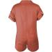 ESCBUKI Women's Button Down Jumpsuit - Solid Color Knee Length Romper Dress - Red Flowy Pantsuit - Buy Online on GoSupps.com