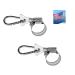 Boat Flag Pole Clips with Carabiner Clamp for Grommet Flag Mounts, Stainless Steel Pole Clips Carabiner Clips, For Flag Poles 0.75 to 1.2 Inch in Diameter, Easy to Use, 2 Pack (Flag and Pole Not Included) 2 Pack silver