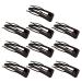 BlingGlow 10 Pack Double Metal Snap Hair Clips Hair Barrettes Hair Making Salon Supplies Grip Clips Black