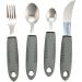 Adaptive Utensils with Light Grey 4 Piece Set Easy Grip Flatware Weighted Knives Forks and Spoons Silverware Set for Hand Tremors Arthritis or Elderly Use - Buy Online on GoSupps.com