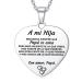 KUAIYIJU Inspirational Heart Necklace with Words Family Love Pendant Necklace for Creative Birthday Gift Stainless Steel Jewelry
