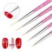 Sularpek 5 Pcs Nail Art Liner Brushes - Professional Detail Painting Pens Kit in Pink for DIY Manicure at Home or Salon - Buy Online on GoSupps.com