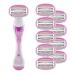 Pure Silk Contour 6 Women's Razor & 10 Ct Refill Set - Premium Quality for Smooth Shaving | International Shipping Available - Buy Online on GoSupps.com