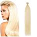 20" SEGO Pre Bonded Human Hair Extensions I Stick Tip 0.5g*100 Strands #60 Platinum Blonde 100% Real Remy Keratin Hair Extensions Straight (50g)