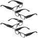 Pearl reading glasses: 4-Set fashionable reading aid with integrated LED reading light 3.0 DPT (ready-made glasses ready-to-read glasses night vision glasses)