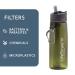 LifeStraw Go Bottle 2-Stage with Integrated 1,000 Liter LifeStraw Filter and Activated Carbon, Green, 22oz Green 22oz