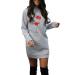 Hoodie women Christmas Sweatshirt costume cartoon hooded sweater party clothes fashion dress women Christmas with bag hoodie dress Christmas dresses autumn winter gray l
