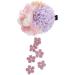Lurrose Flower Hair Clips with Tassel Cloth Purple Flower Pearl Hair Pin Long Tassel Barrette Kanzashi Hair Ornament Chinese Costume for Hanfu Cosplay Hair Accessories