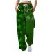 BUIgtTklOP Men/Women St. Patricks Day Sweatpants Shamrock Print Casual Loose Elastic Waist Drawstring Pants Sports Trousers 3army Green XX-Large