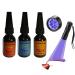 GREATFISHING Fly Tying UV Clear Glue and Power Light Combo Three Bottles Thick Thin and Soft +12 LED Light for Building Flies Heads Bodies Wings and Gluing Eyes three uv glue combo