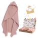 R uberella Hooded towel for babies 75 cm x 100 cm gift for birth boy & girl (old pink)