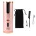 Automatic Curling Iron Cordless Hair Curler USB Rechargeable Hair Curling Wand Portable Electric Curling Iron with Digital Display for Hair Styling Fast Heating Hair Styling Tool