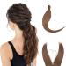 S-noilite Trendy 23"(58cm) Straight Wrap around Ponytail Clip in Hair Extension Strap Pony Tail Long Popluar Style Light Brown Light Brown 23 Inch