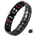 Mens Magnetic Bracelet Titanium Steel Elegant Wide Sleek Wistband for Relief Pain with Adjusting Tool and Gift Box