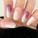 LUVADEYO 24 PCs Pink Coffin Sequins Fake Nails | Medium Length Press-On Nails with Bling Gradient & Rhinestone Design - Gorgeous Full Cover False Nails - Buy Online on GoSupps.com