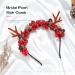 Unicra Christmas Headband Elk Deer Antlers Headband Flower Animal Horns Headwear Hair Piece Halloween Hair Accessories - Buy Online on GoSupps.com