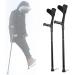 Adjustable Forearm Canes for Adults Black Folding Aluminum Crutches Lightweight Comfortable Elderly Walker Travel and Work Use