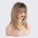 HAIRCUBE 18 Inch Blonde Ombre Wigs for Women - Shoulder Length Layered Curly Wigs with Bangs - Buy Online on GoSupps.com