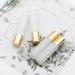 Rowiz 10pcs Essential Oils Roll on Bottles 10ml Refillable Empty Glass Rollerball Bottles with Golden Cap Perfect for Homemade Perfume Fragrance Aromatherapy Oils Pearly White - Buy Online on GoSupps.com