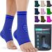 Modvel Foot & Ankle Brace Socks for Sprained Ankle Compression Sleeve - Ankle Support for Women & Men - Tendonitis & Arthritis Ankle Brace Sports Running Torn Ligaments & Women T Blue Large Large T Blue