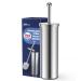 JIGA Toilet Brush and Holder, Toilet Bowl Brush 304 Stainless Steel, Bathroom Toilet Bowl Scrubber Brush, and Toilet Brush Cleaner with Stiff Bristles for Deep Cleaning (Silver)