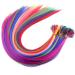 Colorful 20 I Tip Hair Extensions Kit - Long Synthethic Micro Link Feather Hairpieces in Party Colors - Heat Resistant Microlink Hair Accessories - Buy Online on GoSupps.com