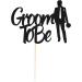 Arthsdite 1Pc Groom to Be Cake Topper Future Mr Engagement Wedding Bachelor Party Decoration Supplies - Black Glitter - Buy Online on GoSupps.com