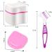 Buy Portable Denture Storage Box - Presses Container with Sieve for Travel | Red & Pink Prosthesis Cleaner - Buy Online on GoSupps.com