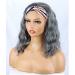 SYMEIW Short Silver Grey Wavy Headband Wig for Black Women - Curly Half Wig with Attached Headband - Synthetic Turban Wrap Wigs in Gray - Buy Online on GoSupps.com