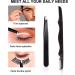 5pcs Stainless Steel Eyebrow Grooming Kit with Tweezers - Eyebrow Razors, Trimmer, Brush, Scissors, Slant Tweezers - Men and Women Beauty Tool - Buy Online on GoSupps.com