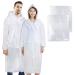 BFONS 2 Pcs Rain Ponchos for Adults Reusable,White Color EVA Raincoats for Women Men with Drawstring Hood and Sleeves,Waterproof Rain Coats Perfect for Camping, Hiking and Travel Outdoor Accessories