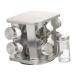 FELTECHELECTR 1 Set Barbecue Jar Bottle Sugar with Kitchen Lid Seasoning Jars Stainless Spice Salt Creative Glass 16X16cm As Shown