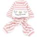 Zunea Striped Pajamas for Small Dogs - Cozy Cotton Puppy Sweatshirts & Autumn Outfits | Size L Pink - Buy Online on GoSupps.com
