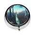 Cities of The Futureround Pill Box 3 Compartment Round Pill Box Organizer Portable Travel Pill Box for Traveling.