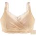 Ghakke mastectomy BH for women sexy pointed mesh bralette with full cover and bags for inserts sleep underwear after operations (color: beige size: c_42/95)