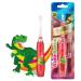 Brush Baby KidzSonic Toddler and Kid Electric Toothbrush for Ages 3+ Years - Disco Lights, Gentle Vibration, and Smart Timer Provide a Fun Brushing Experience - 2 Brush Heads Included - Dinosaur