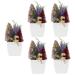 HOMSFOU 5pcs Christmas Simulation Potted Plant Tiny Christmas Tree Christmas Pine Tree Artificial Plant for Desk Decor Fake Plant Christmas Plant Decoration Small Plant Plastic Office Mini Goldenx5pcs 21X11cmx5pcs