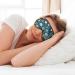 Teal Grey & White Floral Eye Mask - Soft Adjustable Sleep Mask for Men & Women | Nighttime Comfort - Buy Online on GoSupps.com