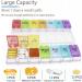 MOLN HYMY 7-Day Pill Organizer AM PM Large Capacity Weekly Pill Box - Rainbow Morning and Evening Case with Push Button - BPA-Free Medicine Organizer - Buy Online on GoSupps.com