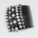 Aoxmas 5PCS 20 Teeth Inserted Hair Comb Bangs Hairpins Pearl Flower Rhinestone Buttons Hair Clip Headwear Hairband Women Hair Accessories