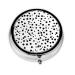 Black and White Polka Dotround Pill Box 3 Compartment Round Pill Box Organizer Portable Travel Pill Box for Traveling.
