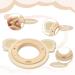 Natural Wood & Bear Silicone Bite Ring - Eco-Friendly Baby Teether Toy | BPA Free Safe Birth Gift - Buy Online on GoSupps.com