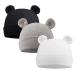 XIAOHAWANG Newborn Hospital Hat Preemie Boys Girls Beanie Cotton Bear Ears Infant Baby Hats 0-6 Months 0-6 Months Bear(white+black+gray)