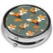 Yellow Fox Portable Metal Pill Box - Round Mini 3-Compartment with Hinged Fastening | Ideal for Small Pills & Travel | International Shipping Available - Buy Online on GoSupps.com